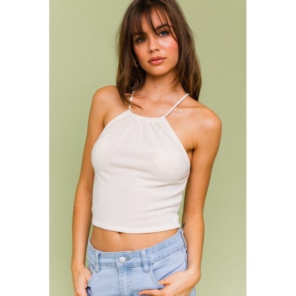 LE LIS HALTER CROP TOP - Picture 2 of 8